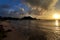 Beautiful sunset of Reduit Beach, Saint Lucia