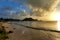 Beautiful sunset of Reduit Beach, Saint Lucia