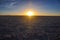 Beautiful sunset in Salar de Uyuni, Bolivia