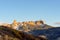 Beautiful sunset scenary at Chimney rock/Courthouse in fall/autumn, Colorado