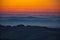 beautiful sunset on the schnebelhorn in zurich oberland, fischenthal. a bit of fog over Zurich, swiss panorama