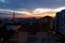 Beautiful sunset on the sea of Marmara. sunset view and residential buildings of Istanbul