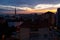 Beautiful sunset on the sea of Marmara. sunset view and residential buildings of Istanbul