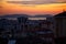 Beautiful sunset on the sea of Marmara. sunset view and residential buildings of Istanbul