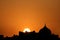 Beautiful sunset silhouette of dome