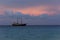 Beautiful sunset with silhouette sailboat at Similan Island,Thailand