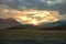 beautiful sunset sky in livestock farm field queenstown southland new zealand