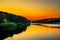 Beautiful sunset on Sumarice lake in Kragujevac