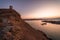 Beautiful sunset of Sur`s bay from Al Ayjah castle, Oman
