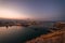 Beautiful sunset of Sur`s bay from Al Ayjah, Oman