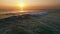 Beautiful Sunset Surfing Aerial slow motion