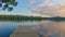 Beautiful sunset taken off a dock on Hungry Jack Lake off the Gunflint Trail in Northern Minnesota with a beautiful reflection of