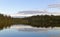 Beautiful sunset on Talvijarvi Lake in Ruka, Lapland, Finland. Summer night