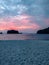 Beautiful sunset at Tanjung Rhu white sand beach in Langkawi Malaysia