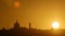 Beautiful sunset timelapse on tibidabo in Barcelona, Spain