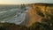 Beautiful sunset at Twelve apostles in Australia in the summer