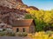 Beautiful sunset view of the Fruita Schoolhouse of Capitol Reef National Park