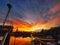 Beautiful sunset view onboard in Kudat Marina, Sabah. Malaysia, Borneo. The Land Below The Wind