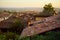 Beautiful sunset view of roofs of Lonato del Garda, a town and comune in the province of Brescia, in Lombardy