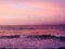 Beautiful sunset waves on the beach