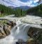 Beautiful Sunwapta falls in Rocky Mountains
