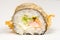 Beautiful sushi roll closeup isolated