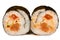 Beautiful sushi rolls isolated on white