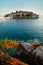 Beautiful Sveti Stefan island in Budva in a beautiful summer day. Montenegro.