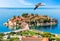 Beautiful Sveti Stefan island in the Budva riviera, Montenegro