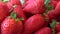 Beautiful sweet ripe red strawberries, red summer berries, close-up, healthy berry diet.