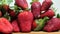 Beautiful sweet ripe red strawberries, red summer berries, close-up, healthy berry diet.