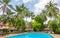 Beautiful swimming pool in public tropical resort , Phuket