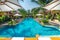 Beautiful swimming pool in public tropical resort , Phuket, Thai