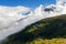 Beautiful Swiss Alps landscape with mountain in clouds view in summer, Zermatt, Switzerland