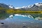Beautiful Swiss Alps landscape with Stellisee lake and Matterhorn mountain reflection in water, summer mountains view, Zermatt