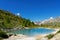 Beautiful Swiss Alps landscape with Stellisee lake and Matterhorn mountain reflection in water, summer mountains view, Zermatt