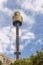 The beautiful Sydney Tower, Australia, against the blue sky on a sunny day