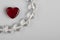 Beautiful symbol of love - heart and crystal beads