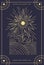 Beautiful symbolic blue magical tarot card