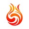 Beautiful symmetrical logo fire. Icon illustration for design -