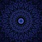 Beautiful, symmetrical, round, fractal pattern in blue and purple