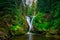 A beautiful Szklarki waterfall in the Karkonosze Mountains, Poland
