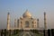 Beautiful Taj Mahal, an ivory-white marble mausoleum on the south bank of the Yamuna river in the Indian city of Agra.