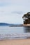 Beautiful Tasmanian beach landscape with calm serene ocean