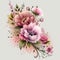 beautiful tattoo pink flowers white background 1