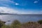 Beautiful Tay and the Tay Rail Bridge in Dundee with Clear blue Skys in Scotland