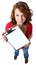 Beautiful Teen Girl Holding Clipboard