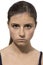 Beautiful teenage girl portrait angry