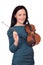 Beautiful teenage girl with violin portrait