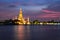 The beautiful temple along the Chao Phraya river
